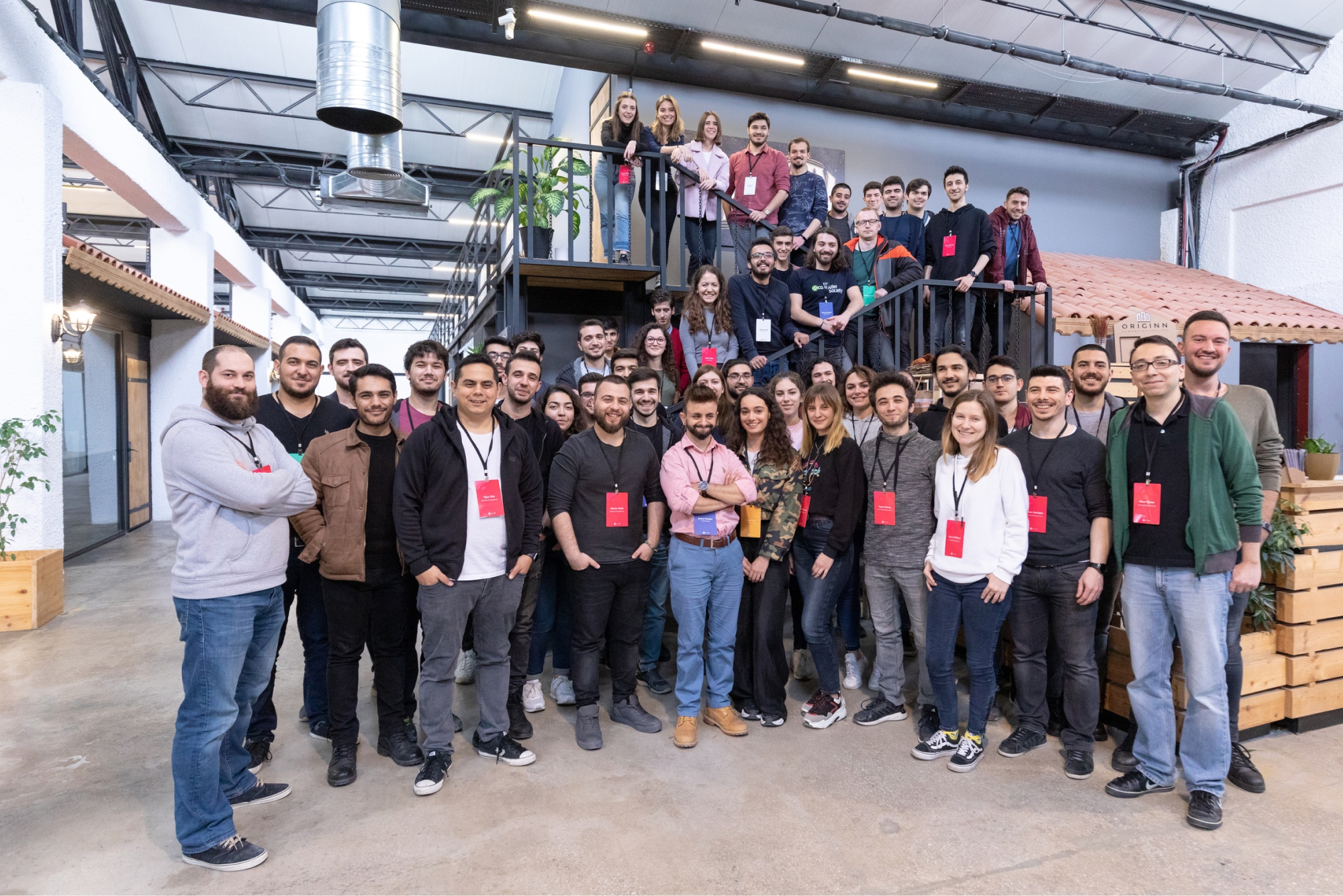 A group of people posing for a photo at the 6th Atolye15 Intership Bootcamp.