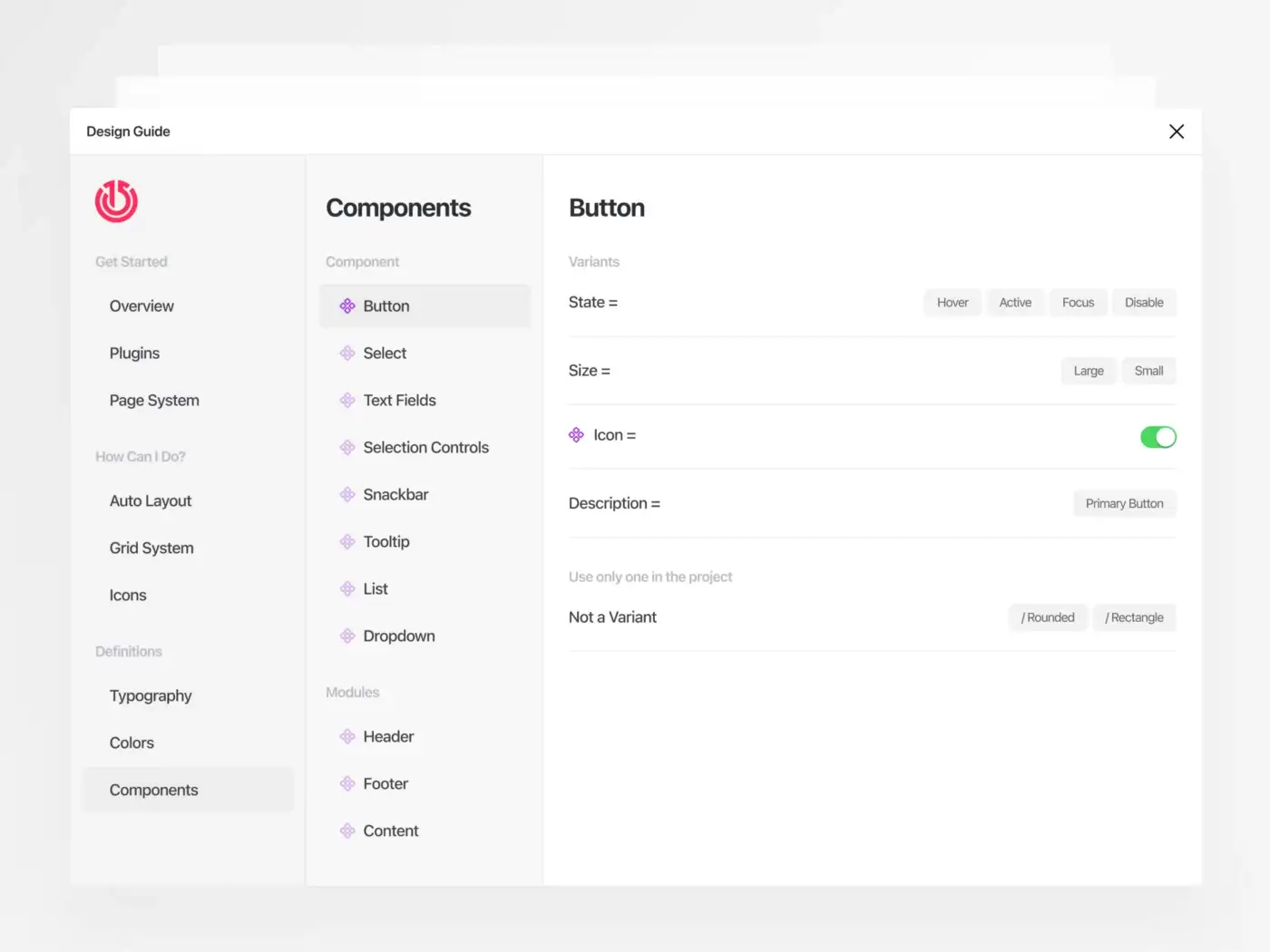 Typography, color, and component rules specified for Atolye15 within the Design Guide.
