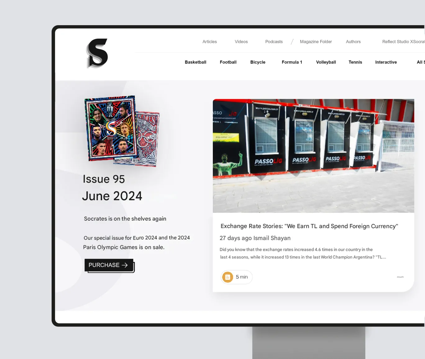 Digital sports media platform featuring articles, magazines, and multimedia content across football, basketball, and more.