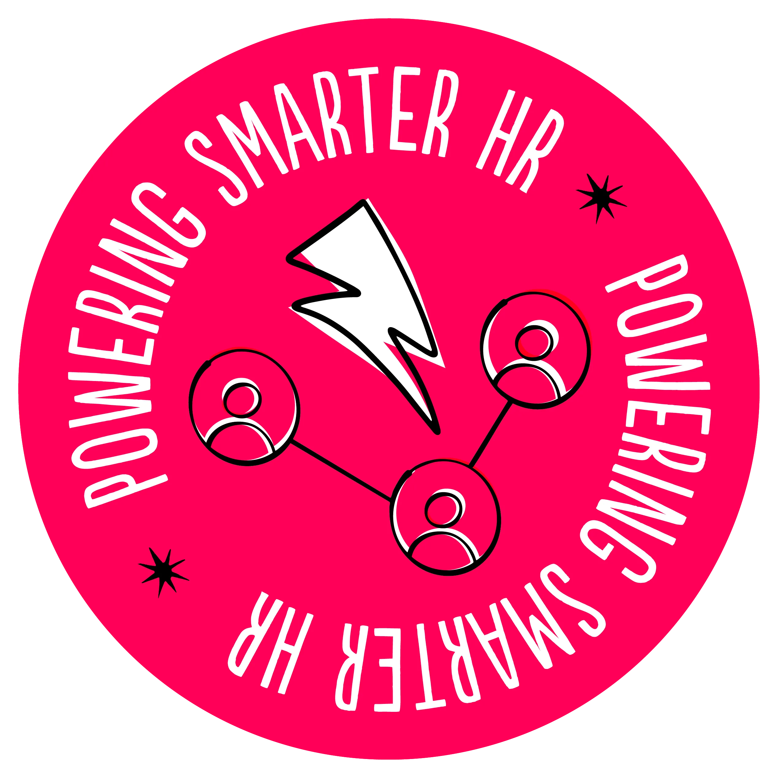 Sticker illustration symbolizing smarter HR solutions, connecting people through digital tools and streamlined workflows.