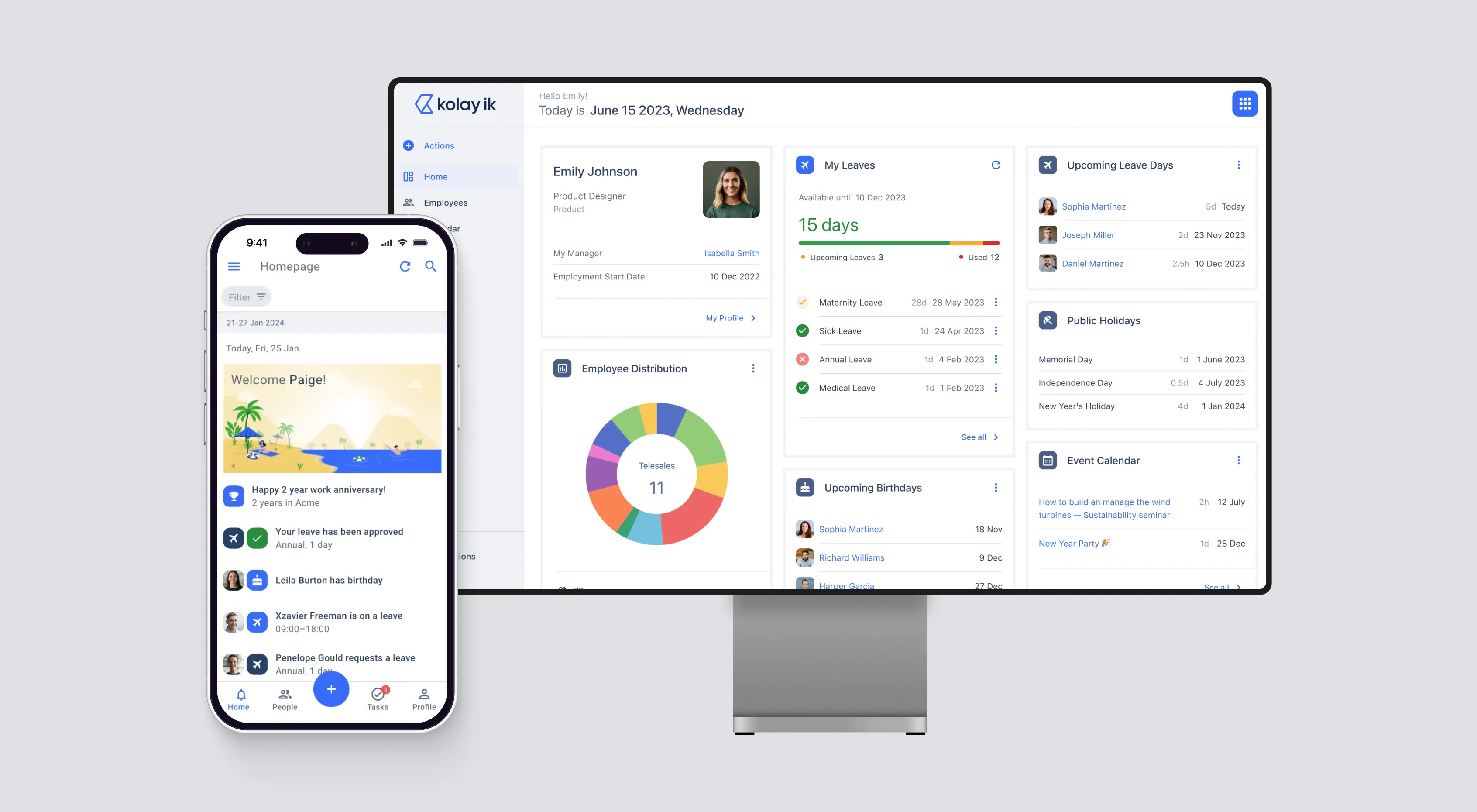 Kuantist crypto mobile app and web landing page design displayed on smartphone and desktop screens.